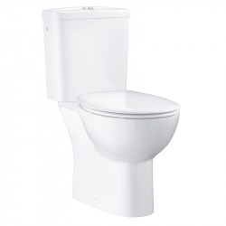 GROHE Bau Ceramic set 3v1 WC kombi Rimless zadný rovný odtok, nádrž a sedátko SoftClose alpská biela 39496000RT01