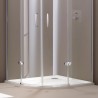 HÜPPE Purano sprchová vanička 90 x 90 cm 1/4-kruh biela s protišmykom 202151055