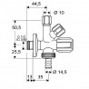 SCHELL Comfort rohový ventil práčkový 1/2"-3/4"-3/8" chróm 035510699