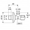 SCHELL Comfort rohový ventil /2"-3/8 bez matice s posuvnou rozetou 052120699