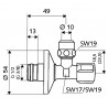 SCHELL ventil rohový Comfort 1/2"-3/8 s maticou a s ASAG tesnením 049170699