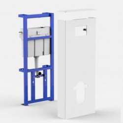 SANIT Ineo modul WC, Solo pre závesné WC, na montáž k stene bez nutnosti obstavania, kryt biely Dlibond/sklo, 90.730.00..0005