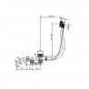 SANIT vaňový napúšťací sifón Swing Plus s bowdenom 100cm, vodopád, i pre neštandardné vane chróm