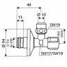 SCHELL ventil rohový Comfort 1/2"-3/8 s maticou 049070699