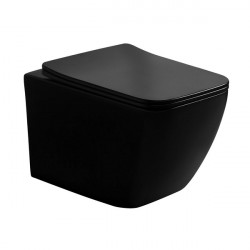 LAVITA LINO BLACK set 2v1- závesná WC misa Rim+ + WC sedátko LINO so SoftClose čierna matná