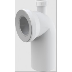 Alca - Dopojenie k WC koleno 90° s manžetou a s DN40 dopojením biele, A90-90