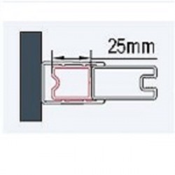 SANSWISS SOLINO ANNEA rozširovací profil o 25mm, pre bočnú stenu výška 2000 mm, aluchróm ACA1.50.2000