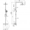 RUBINETA Olo sprchový systém s termostatickou batériou nerez 625047