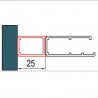 SANSWISS DIVERA rozširovací profil 25 mm pre sprchové dvere a bočné steny, aluchróm AD221.50.2000