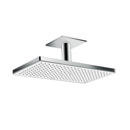 Hansgrohe Rainmaker Select 460 1jet EcoSmart stropná hlavová sprcha biela/chróm s vertikálnym ramenom 100 mm 24012400