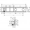 Hansgrohe RainSelect termostatická sprchová batéria pre 2 spotrebiče s držiakom k telesu pod omietku, chróm, 15355000
