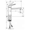 Hansgrohe Focus M42 drezová batéria 120 s otočným výtokom sklopná pod okno, chróm 71807000