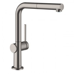 Hansgrohe Talis M54 drezová batéria 270 1jet s vyťahovacím výtokom kartáčovaný čierny chróm 72808340