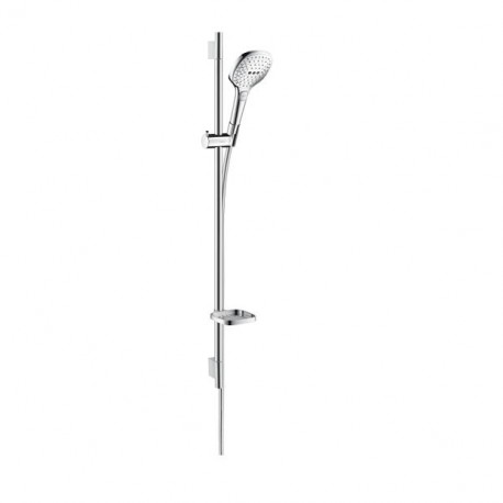 Hansgrohe Raindance Select E sprchový set 120 3jet EcoSmart 9 l/min tyč 90cm úsporná verzia biela/chróm 26623400