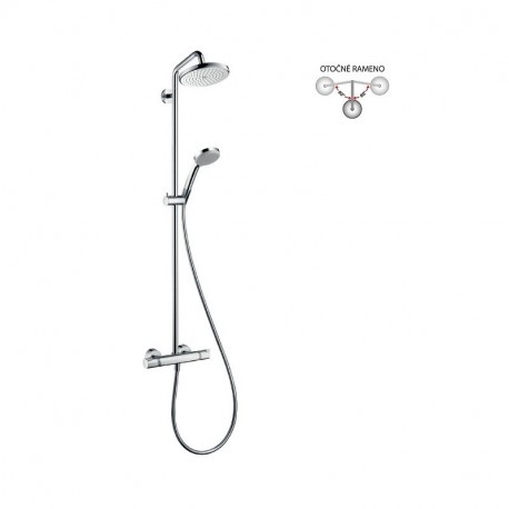 Hansgrohe Croma sprchový systém Showerpipe 220 1jet s termostatom chróm 27185000