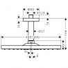 Hansgrohe Raindance E hlavová sprcha 300 Air 1jet stropná hlavová sprcha s vertikálnym ramenom 100 mm brúsený bronz 26250140