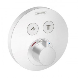 Hansgrohe ShowerSelect termostatická batéria S pod omietku, pre 2 spotrebiče, matná biela, 15743700