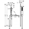 HANSGROHE Pulsify E 100 1jet EcoSmart+ sprchová sada s tyčou 65 cm matná čierna, 24371670