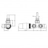 P.M.H. ventil 1-bodový rohový UNIKO s termostatickou hlavicou, pravý, 50 mm čierna matná, UNIKO-RB-EK