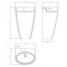 OMNIRES Siena M+ umývadlo na podlahu 55 x 43 cm s otovorm pre batériu gloss white/black SIENAUWBCP