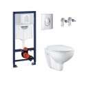 GROHE Solido - set modul Rapid SL, misa WC Bau Ceramic Rimless, sedátko, tlačidlo Skate Air chróm 38528001SETG2