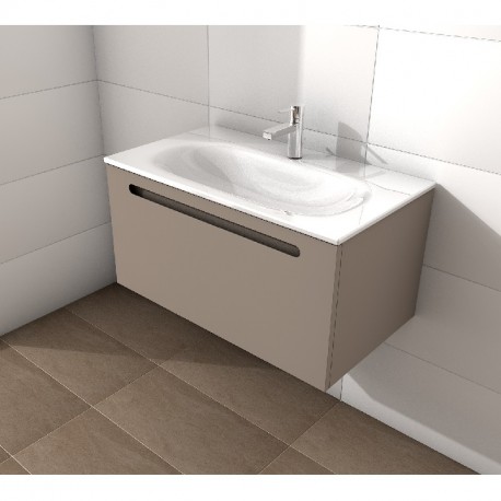 MYBATH skrinka pod umývadlo Grohe essence 80 x 46 cm supermat Fundermax 2206 AP Fango, 1-zasuvkova s tlmenym zatvaranim - plnov