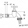 SCHELL ventil výtokový rohový SCHELL 1/2"-3/4" s otočnou páčkou mat.chróm 034050399