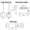 KEUCO PLAN set doplnkov držiak na WC papier + WC kefa + háčik čierna 19701371490
