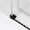 SANSWISS TOP-LINE S Black 75 cm sprchové dvere 2-dielne ľavé, pre rohový vstup, čierna matná, číre sklo s AquaPerle TLSG0750607