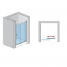 SANSWISS TOP-Line posuvné sprchové dvere 140cm 1-dielne s pevnou stenou aluchróm číre sklo s AquaPerle, TOPS214005007