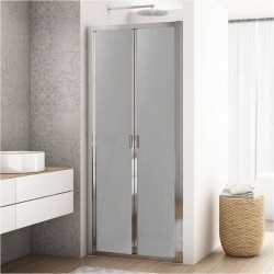 SANSWISS DIVERA sprchové zalamovacie dvere 90 x 200 cm, aluchróm, sklo Screen D22K0905087