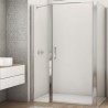 SANSWISS DIVERA sprchové dvere 120 ( 70 + 50 cm) s pevnou stenou, pánt pri stene, aluchróm, číre sklo D22T31070505007
