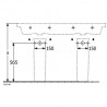 Villeroy & Boch SUBWAY 3.0 dvojumývadlo nábytkové s prepadom 2x s otvorom pre batériu 1300 x 470 mm, biela Alpin, 4A71D501