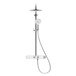 Duravit Shelf sprchový setstermostat s ručnou a hornou sprchou 230 mm,MinusFlow, chróm /biela TH4382008005