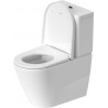 Duravit D-NEO misa WC kombi 37 x 65 cm, Rimless, odpad VARIO, biela s glazúrou Hygiene Glaze 2002092000