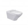 DURAVIT Dura Style závesná WC misa 37 x 62 cm Rimless, upevnenie Durafix, biela s úpravou WonderGliss 25420900001