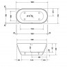Duravit D-NEO 160 x 75 cm vaňa do priestoru, minerálny kameň DuraSolid A, s prepadom, biela 700477000000000