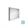 NIMCO zrkadlo podsvietené LED 13000 80 x 70 cm s 2 dotyk. senzormi hliník čierna ZPC 13003VX90