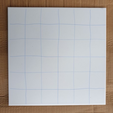 VILLEROY & BOCH Enjoy 25 x 25 dlažba, matná biela s modrými čiarami, 3504KL50