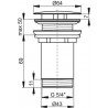 RAVAK umývadlový ventil 5/4" neuzatvárateľný, pre umývadlá bez prepadu, matná biela, X01799