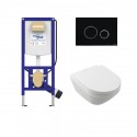 Villeroy & Boch set WC misa ARCHITECTURA TwistFlush (e3), sedátko SoftClose, predstenový modul WC SANIT Ineo Plus, tlačítko čie