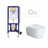 Duravit set WC misa ME by Starck Rimless, sedátko SoftClose, predstenový modul WC SANIT Ineo Plus, tlačítko biele