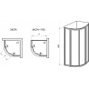 RAVAK Supernova štvrťkruhový sprchový kút štvordielny SKCP4-80, 78-80 cm, biela/číre sklo 3114O102Z1