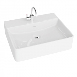 LAVITA ALTAYAMINI - keramické umývadlo na dosku 50 x 42 Slim dizajne s prepadom s otvorom na batériu biele ALTAYAMIN