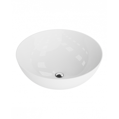 LAVITA ROUND - keramické umývadlo na dosku miska kruhové 40 cm bez prepadu biele ROUND