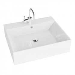 LAVITA VISTA - keramické umývadlo na dosku 52 x 43 cm v s otvorom na batériu s prepadom biele VISTA