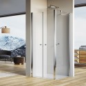 RONAL SOLINO SET 2v1 sprchový kút SOLL2 + SOLT2 90 x 90cm, 4-uhol, dvojkrídlové dvere + bočná stena