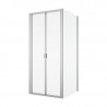 RONAL ARELIA 90 set dvere sprchové zalamovacie + stena bočná strieborná leštená číre sklo s AQP