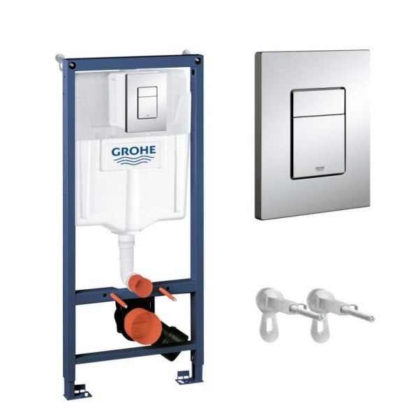 Grohe Rapid SL modul na závesné WC s tlačidlom Skate Cosmo, chróm, set 3v1, 38772001SET