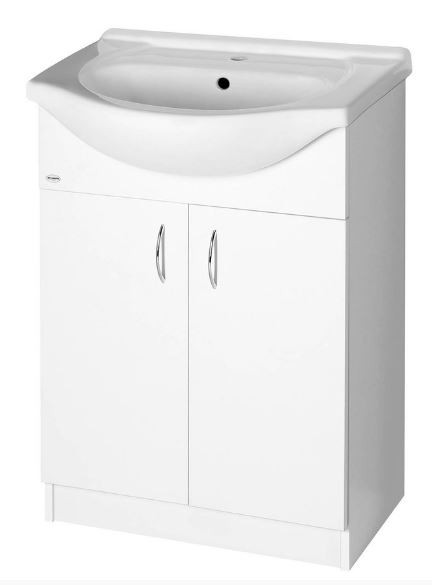 AQUALINE SIMPLEX ECO 60 umývadlová skrinka s umývadlom 58,5x83,5x30,7cm matná biela SIME600